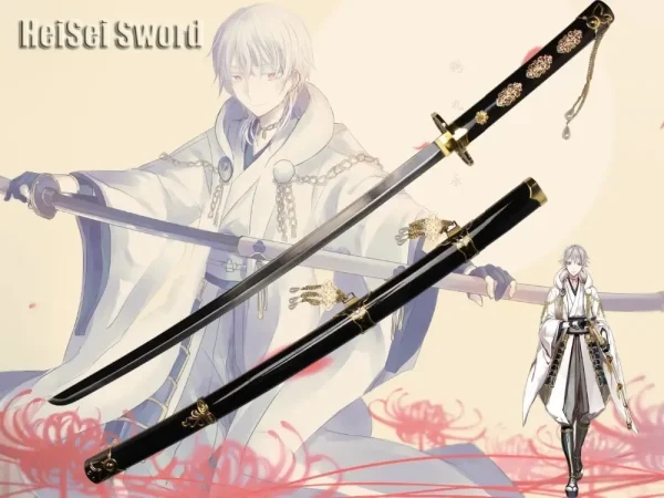 Espada Katana Touken Ranbu Kuninaga Preta Em Aço