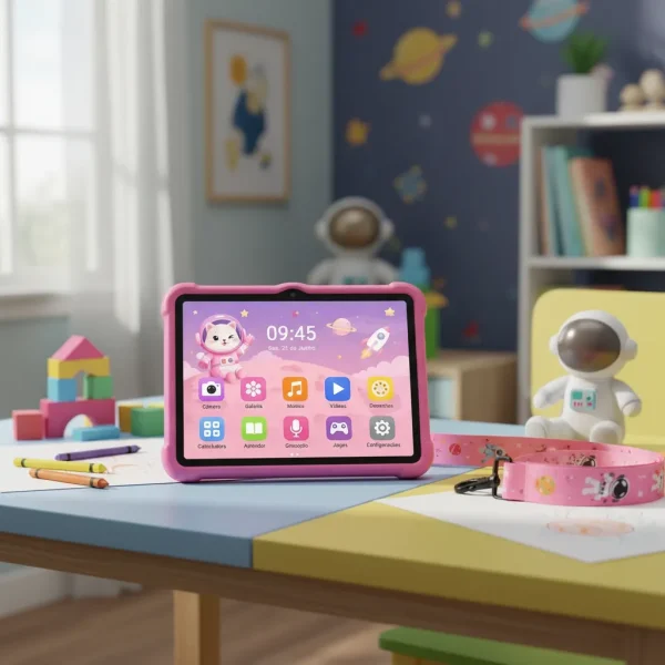 Tablet Interativo Infantil Rosa Com Acessórios