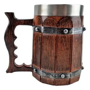 Caneca Modelo Barril Medieval Inox 550 Ml