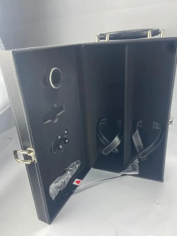 Maleta Para 2 Vinhos Com Kit Acessórios 4 Peças