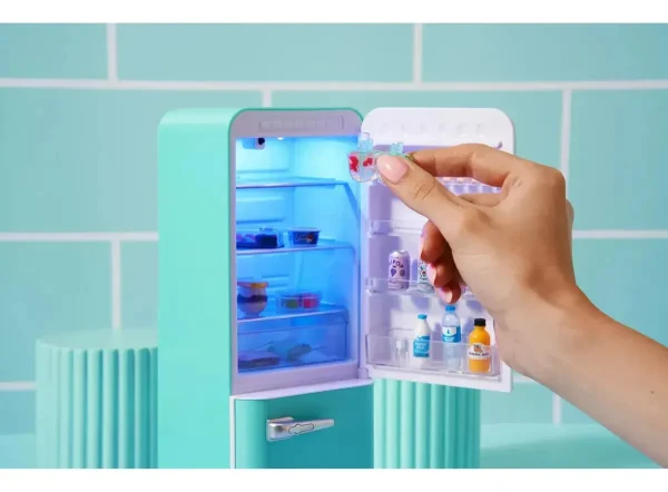 Mini Geladeira Minis Brand Com 2 Cápsulas Surpresas Coleção Azul-turquesa