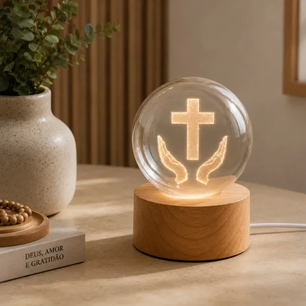 Luminária Usb Modelo Mãos Em Oração