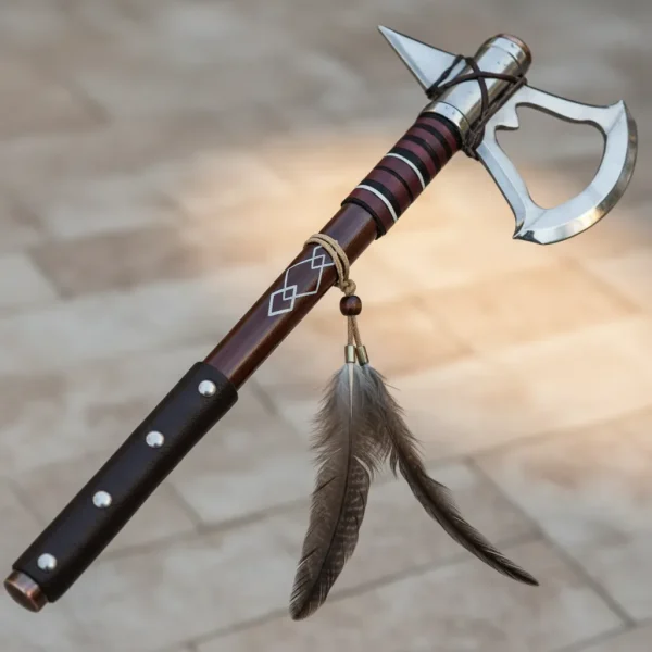 Machado Medieval Viking 45cm Decorativo C/ Suporte