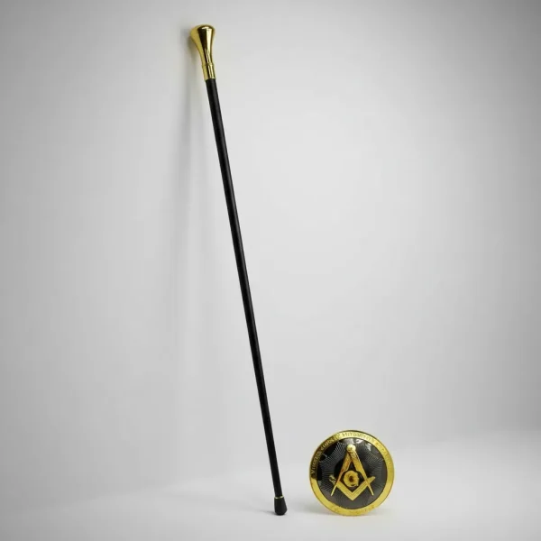 Bengala Espada Maçonaria 91cm Metal Dourada