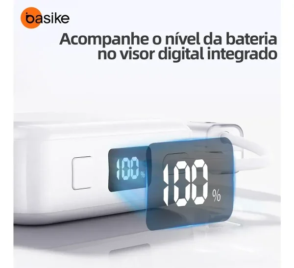 Carregador Pawer Bank 10,000 Mah Ios Android Branco Portátil