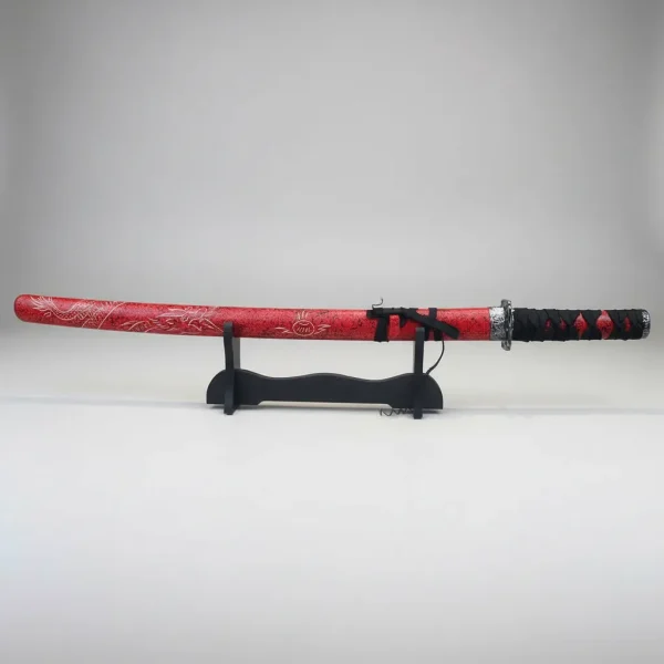 Espada Decorativa Vermelha Japonesa Katana 100cm