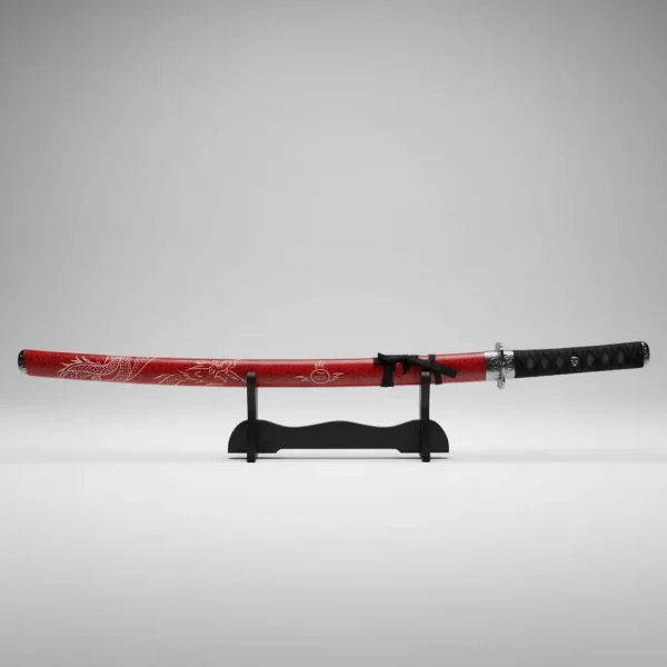 Espada Decorativa Vermelha Japonesa Katana 100cm