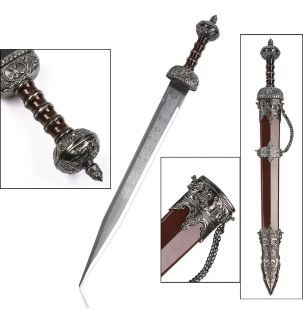 Espada Romana Medieval Gladius Gladiador Aço Com Bainha