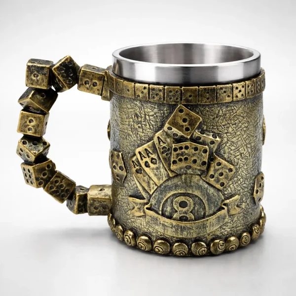 Caneca Jogos Dados Cartas Sinuca Retro Las Vegas 400ml