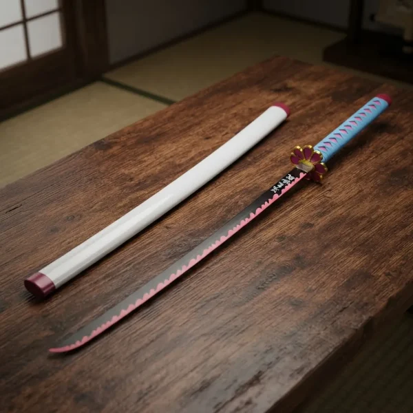 Katana Kanroji Demon Slayer Lâmina Bambu Com Suporte