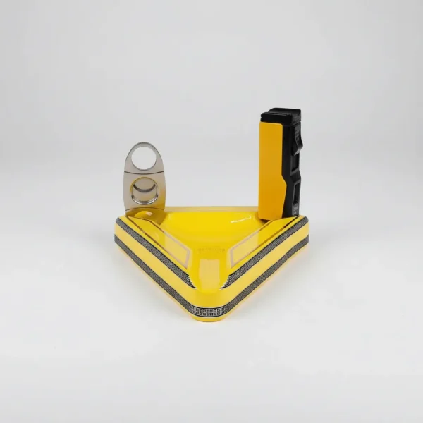 kit Cortador De Charutos Com Cinzeiro e Isqueiro Integrado