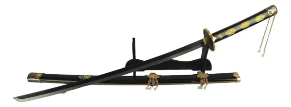 Espada Katana Touken Ranbu Kuninaga Preta Em Aço