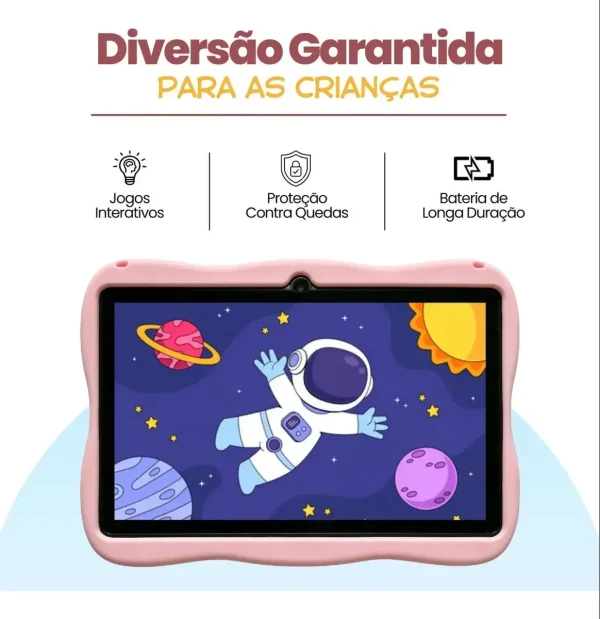 Tablet Interativo Infantil Rosa Com Acessórios