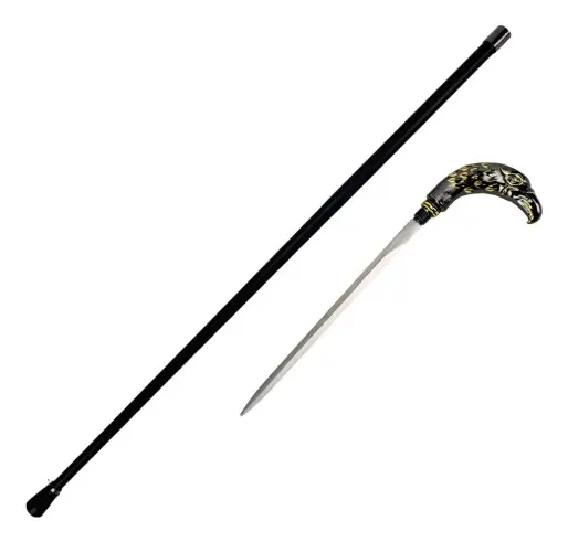 Bengala De Apoio Cabeça Águia Cor Preto