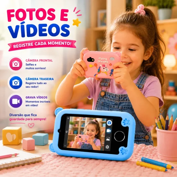 Celular Infantil Brinquedo Telefone Criança Unicórnio Rosa