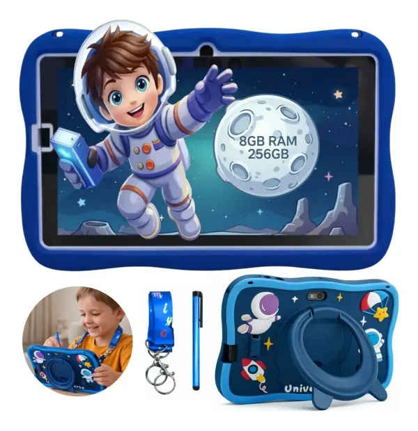 Tablet Kids Infantil Azul Tela 7 Com Acessórios