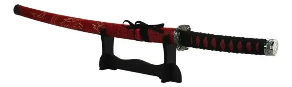 Espada Decorativa Vermelha Japonesa Katana 100cm