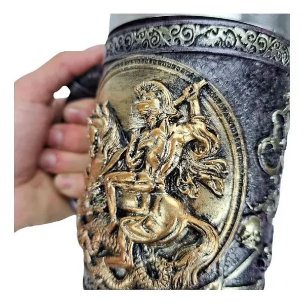 Caneca São Jorge 600 Ml Aço Inox E Resina 3d