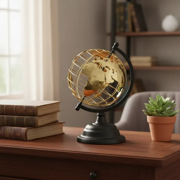 Globo De Mesa Giratório Decorativo De 30 Cm