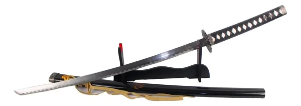 Katana Aço Kill Bill Hattori Hanzo Para Cosplay Com Suporte