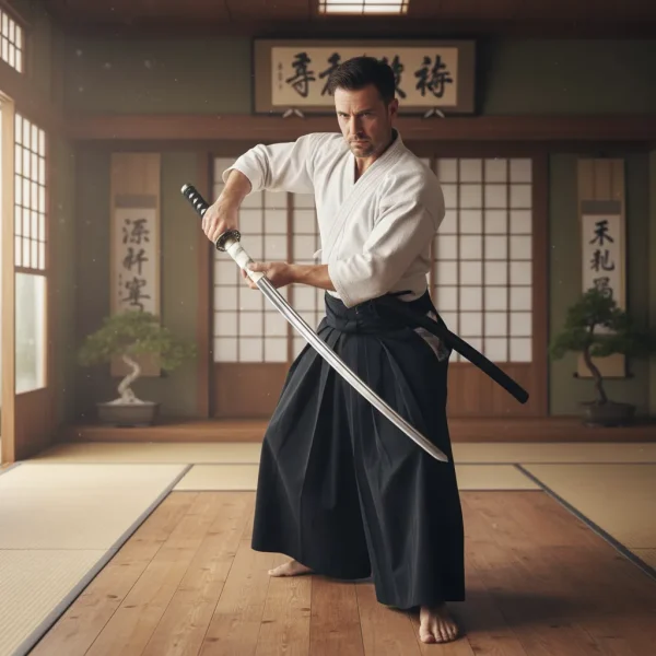 Espada Decorativa Branca Japonesa Katana 100 Cm