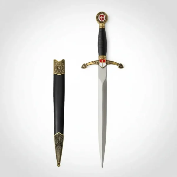 Adaga Cavaleiro Templário Medieval 54 Cm Com Bainha