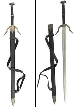 Espada Prata The Witcher 3 Wild H. Geralt Suporte parede