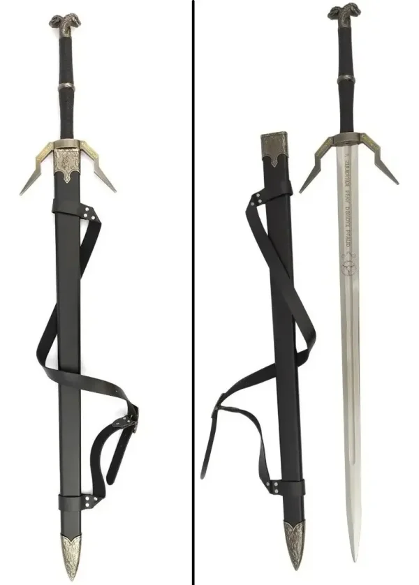 Espada Prata The Witcher 3 Wild H. Geralt Suporte parede