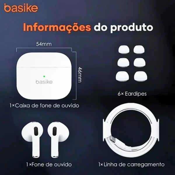 Fone De Ouvido Tws Ios Android Cor Branco