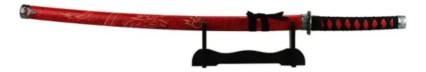 Espada Decorativa Vermelha Japonesa Katana 100cm
