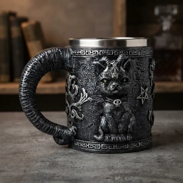 Caneca Gato Mágico 3D 400 Ml Inox