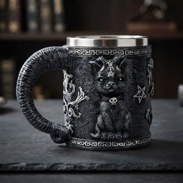 Caneca Gato Mágico 3D 400 Ml Inox