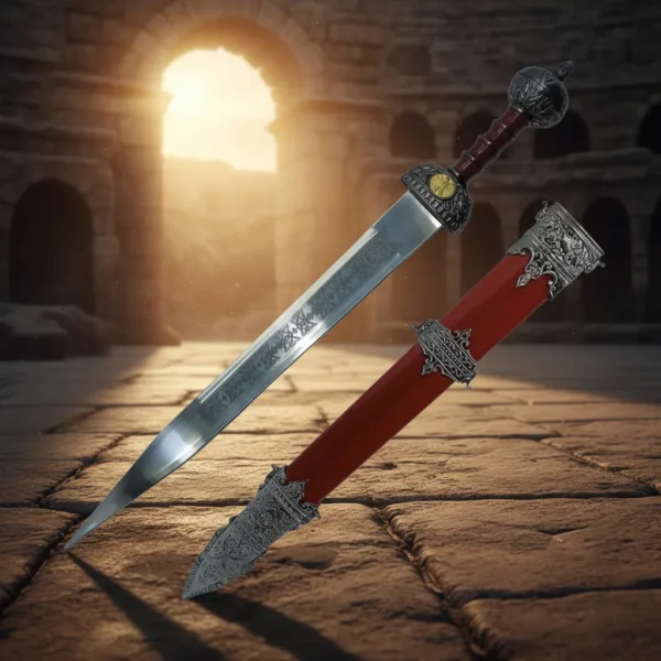 Espada Gladiador Romano Medieval 77cm Bordô