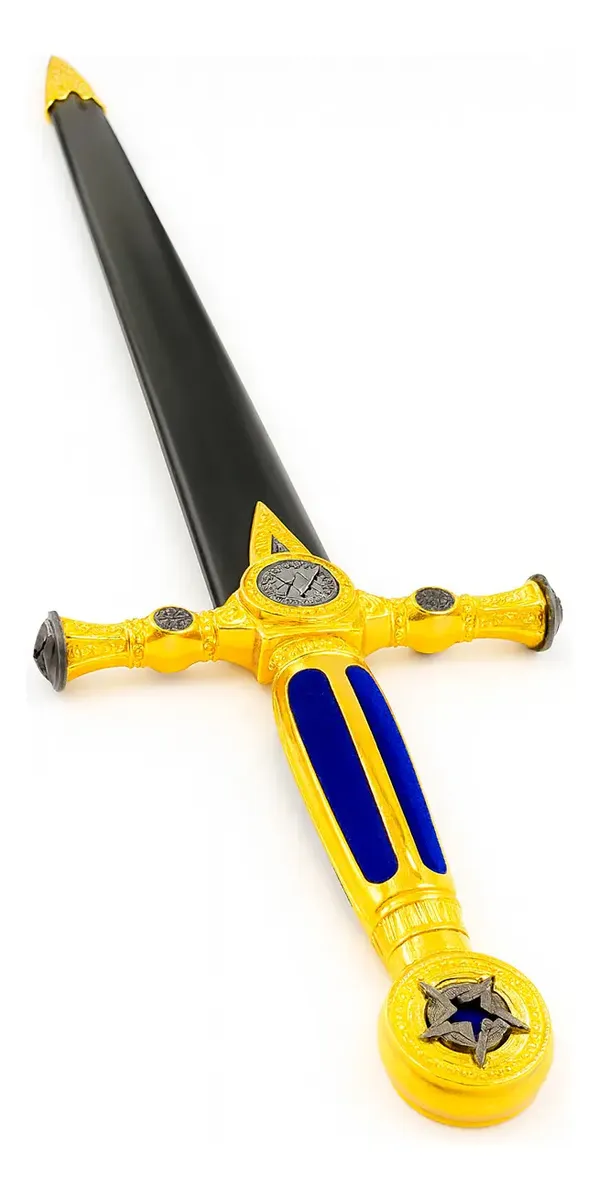 Espada Medieval Maçônica Azul Com Suporte