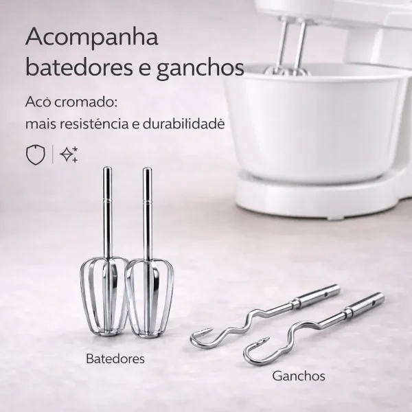 Batedeira Elétrica  300w 5 Velocidades Capacidade  2,5 LT