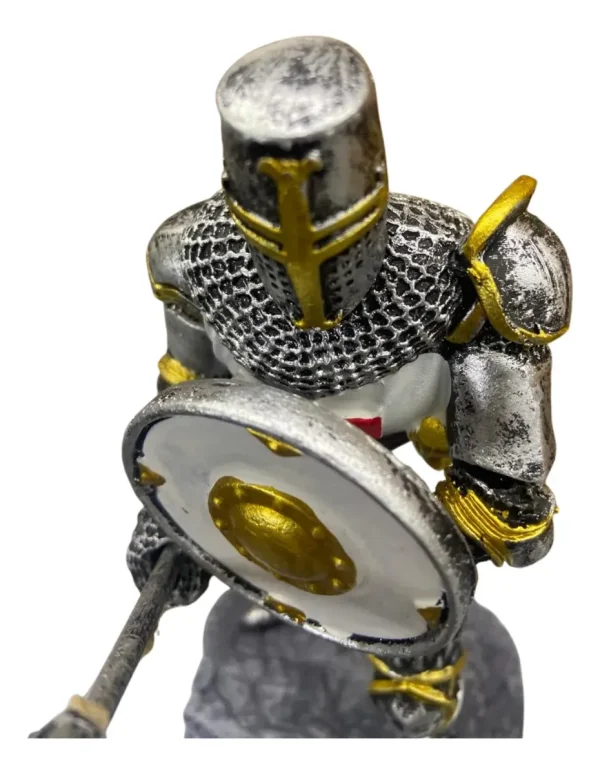 Estatueta Cavaleiro Templário Medieval Escudo