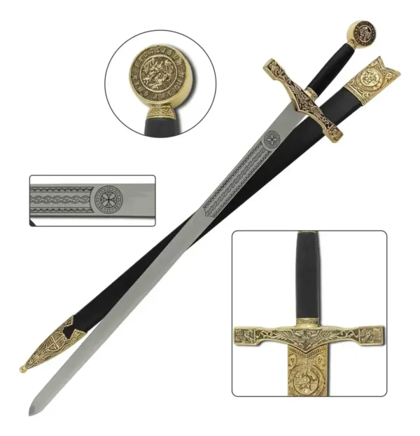 Espada Excalibur Rei Artur Dourada Com Bainha