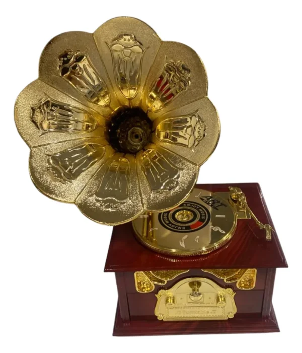 Caixa Decorativa Clássica Em Forma De Gramofone