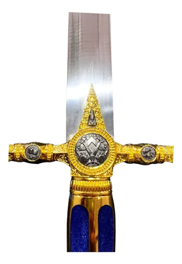 Espada Medieval Maçônica Azul Com Suporte