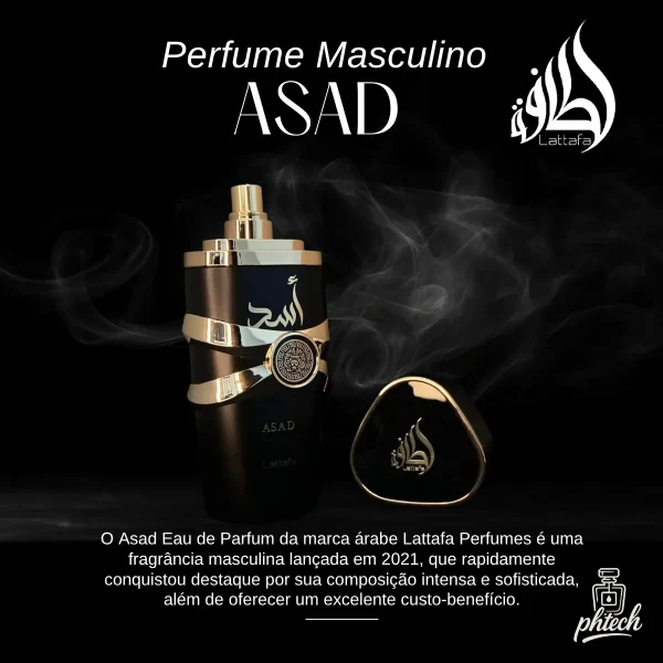 Perfume Árabe Asad Black Preto Lattafa Edp 100ml Masculino