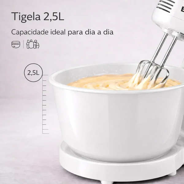 Batedeira Elétrica  300w 5 Velocidades Capacidade  2,5 LT