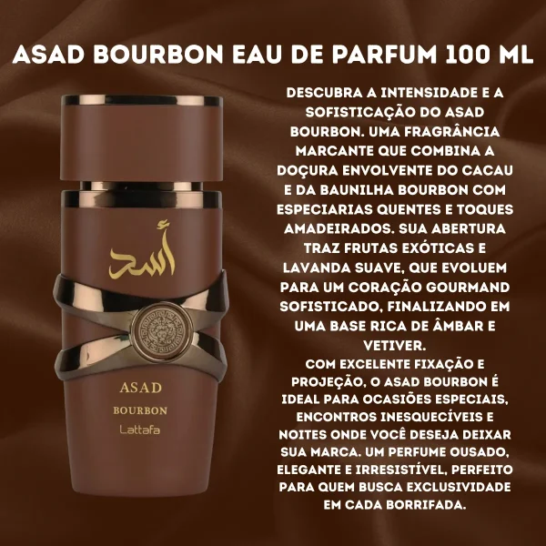 Perfume Árabe Lattafa Asad Bourbon Eau Parfum 100ml