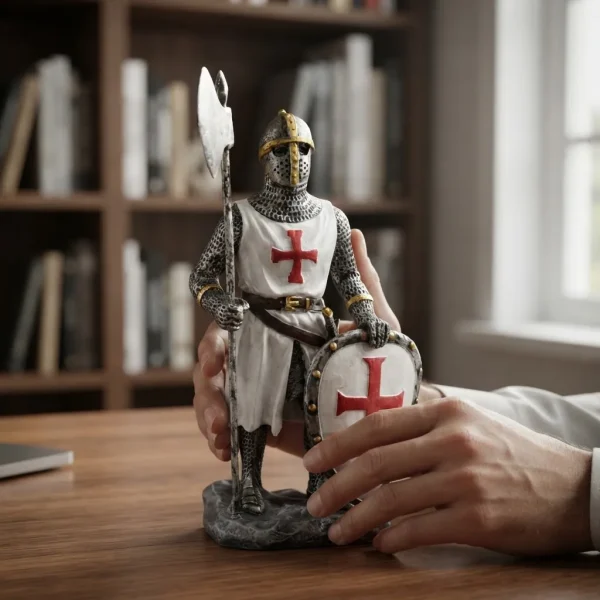 Cavaleiro Templario Guerreiro Medieval Resina