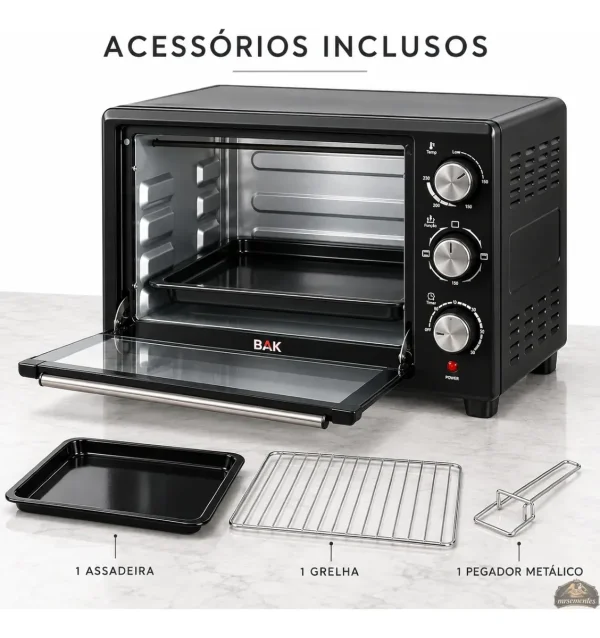 Forno Elétrico Compacto de Bancada 35 Litros 1600W Aquecimento Duplo