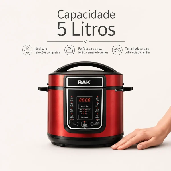 Panela de Pressão Elétrica Digital 5L 900W 220V