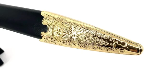 Espada Medieval Maçonica Preta Com Bainha E Suporte