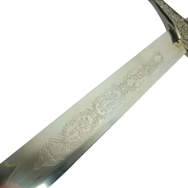 Espada  Medieval Robin Hood Templaria Com Bainha Prata