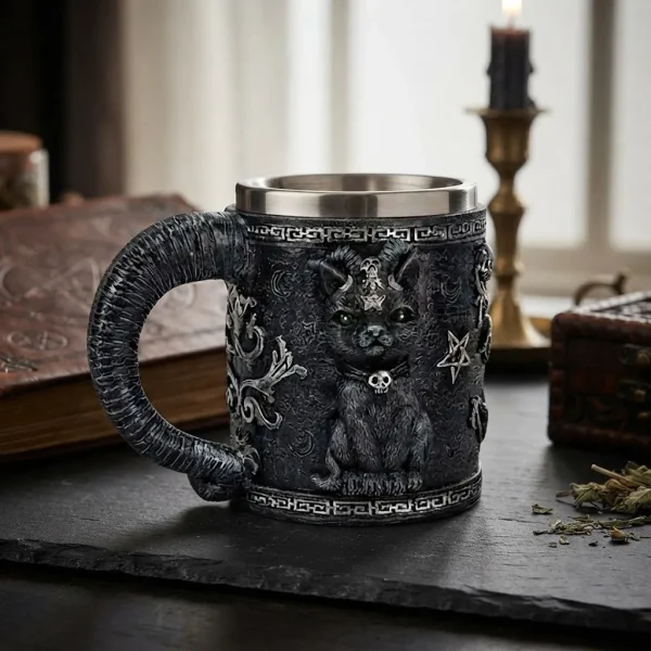 Caneca Gato Mágico 3D 400 Ml Inox