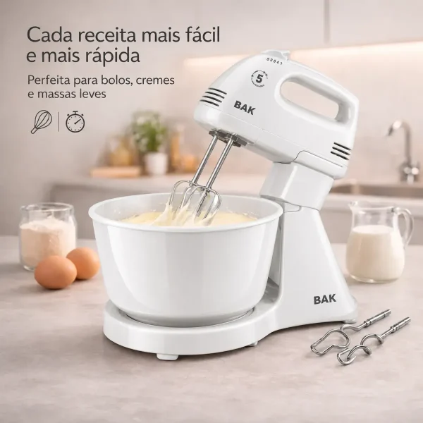 Batedeira Elétrica  300w 5 Velocidades Capacidade  2,5 LT