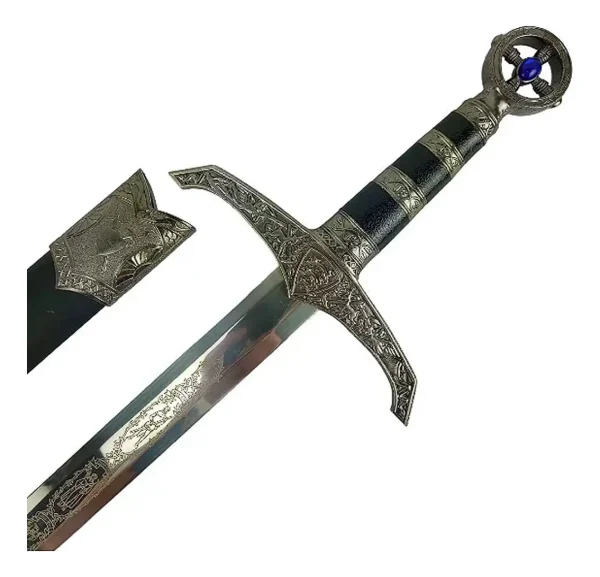 Espada  Medieval Robin Hood Templaria Com Bainha Prata